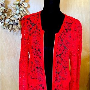 Long Sleeve Knee Length Lace Jacket